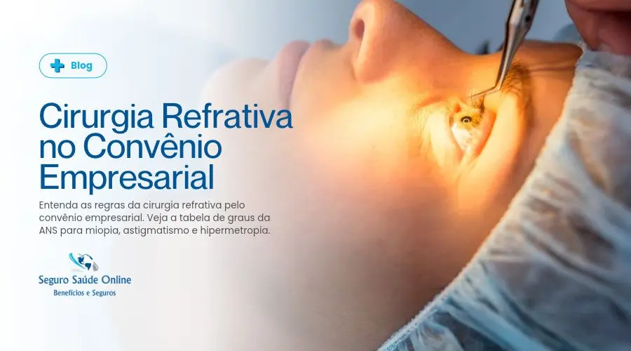 Cirurgia refrativa a laser miopia astigmatismo e hipermetropia pelo convênio médico empresarial tabela de graus ANS